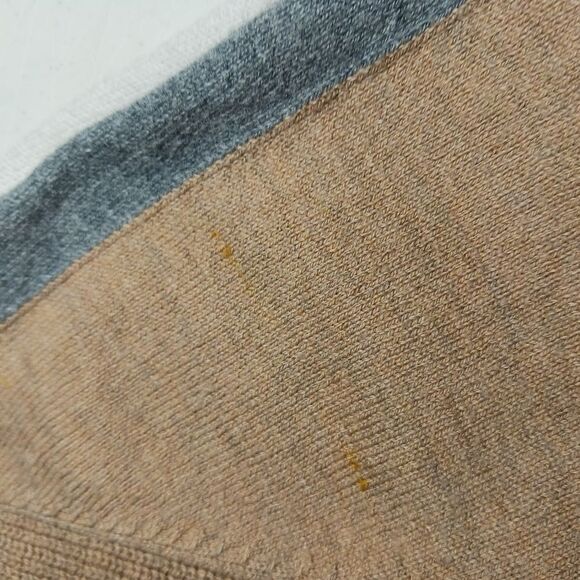 Stylus Women's Large Lightweight Cotton/ Nylon/Wool Tan/ Gray Sweater. - Picture 5 of 12